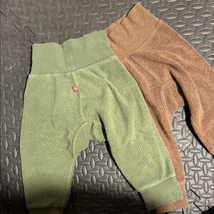 Zutano Kids Fleece Joggers - Green and Brown